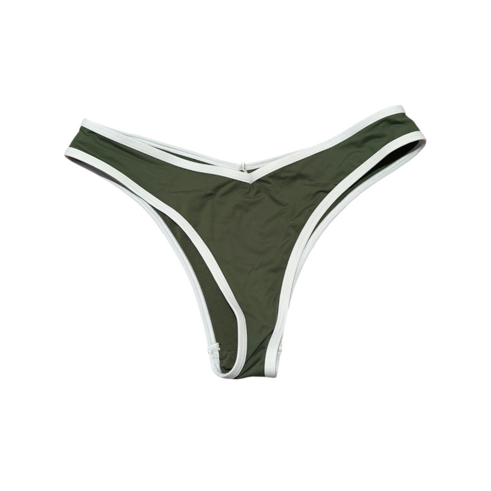 WeWoreWhat Bikini Bottoms in Green & White Small
